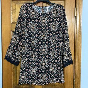 Boho Chic Black Print Dress